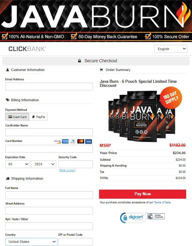 Java Burn Buy Official Website